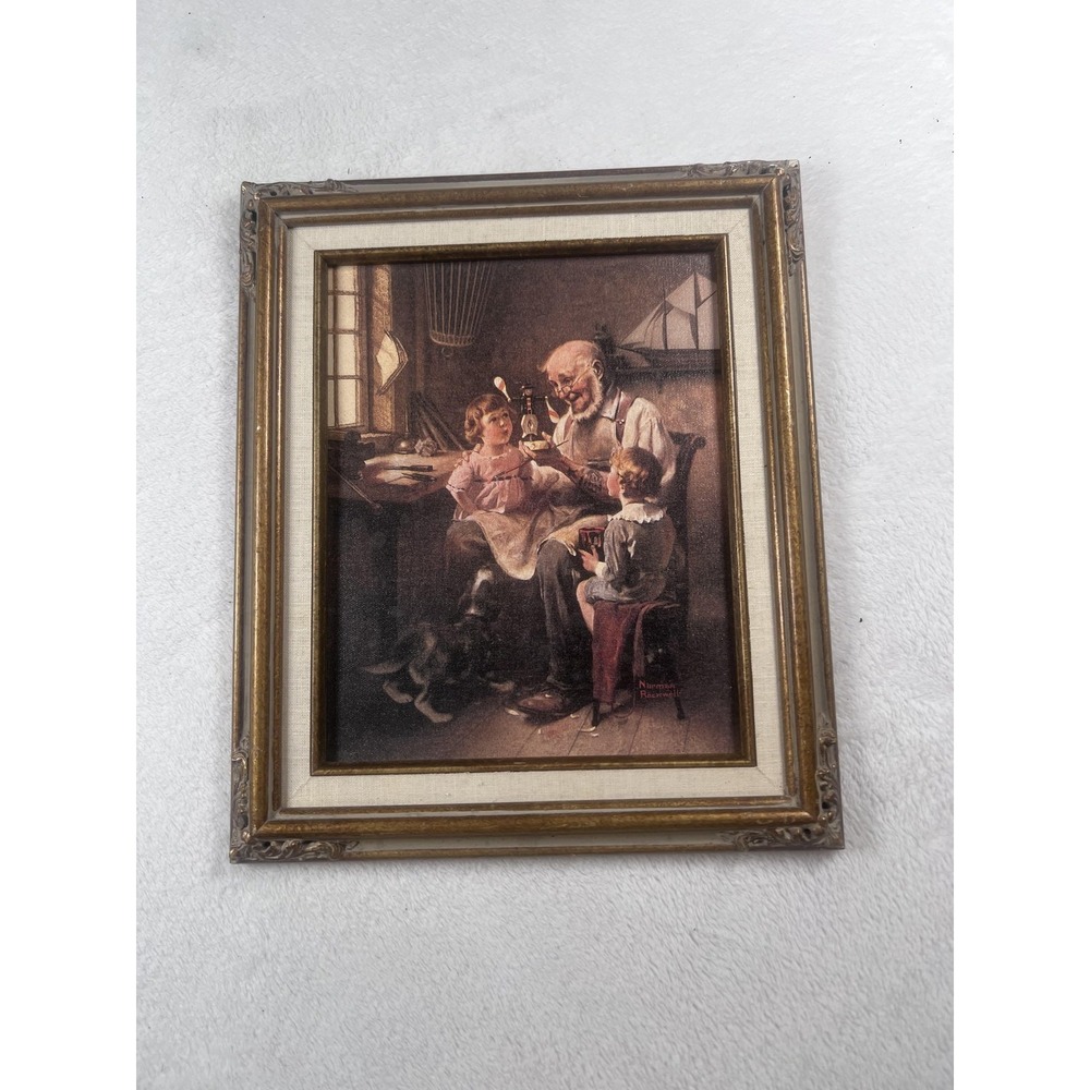Norman Rockwell The Toy Maker Framed Canvas Limited Edition Print 11x13